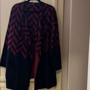 Alfani Black and Burgundy Cardigan